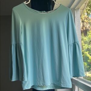 DownEast Aqua Bell Sleeve Top